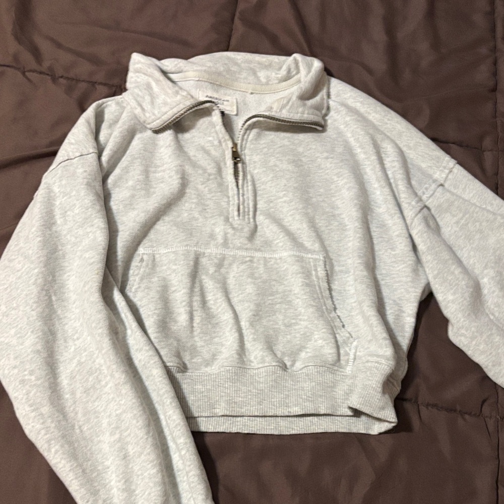 Gray Half-Zip Women's Sweater